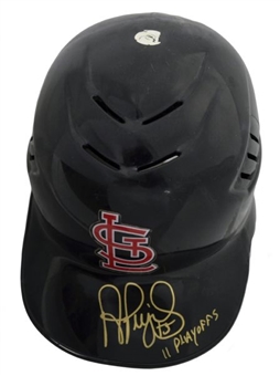 Albert Pujols Last Regular Season Cardinals Game Used Helmet AND Playoff NLDS GM 1(MLB AUTH)